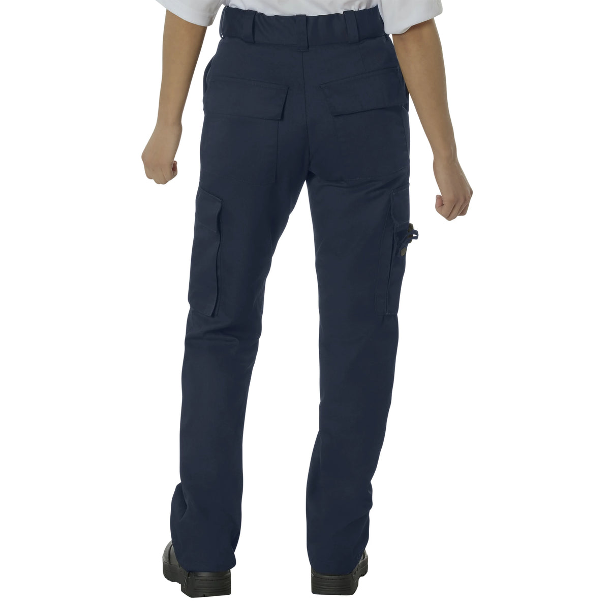Women’s Navy Blue 9-Pocket EMT Pants – Polyester Cotton Twill Cargo Work Trousers