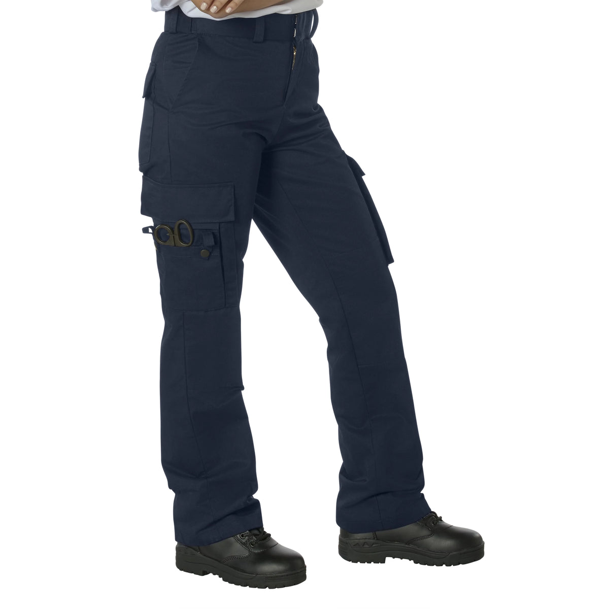 Women’s Navy Blue 9-Pocket EMT Pants – Polyester Cotton Twill Cargo Work Trousers
