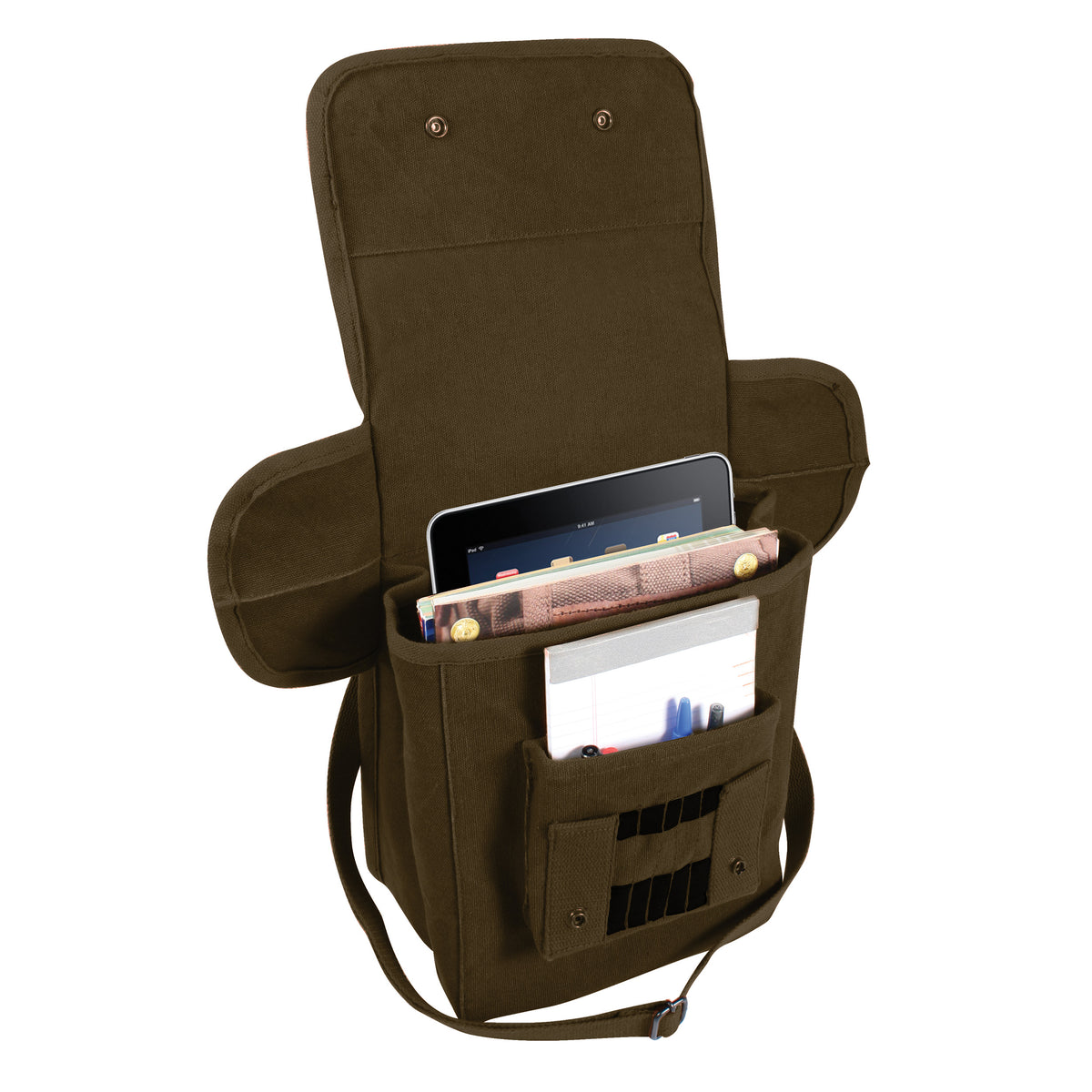 Brown - Military Map Case Shoulder Bag