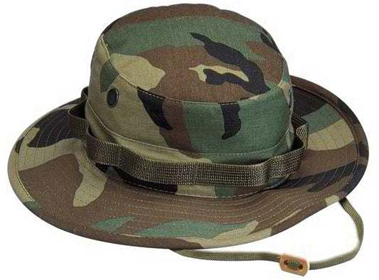 Woodland Camouflage - Tactical Army Military Boonie Bucket Hat - Polyester Cotton
