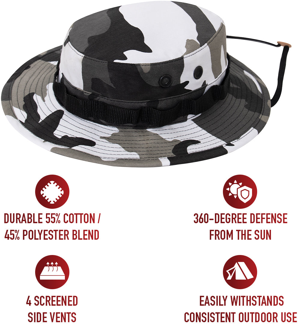 City Camouflage - Tactical Military Boonie Hat - Polyester Cotton