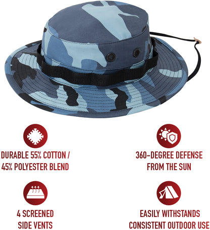 Sky Blue Camouflage - Tactical Military Boonie Hat - Polyester Cotton