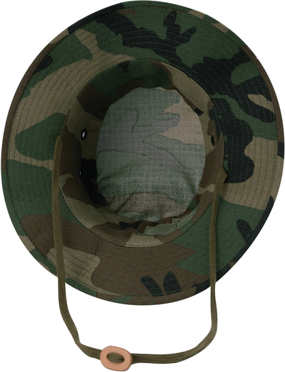 Woodland Camouflage - Tactical Military Boonie Hat - 100% Cotton Rip-Stop