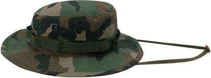 Woodland Camouflage - Tactical Military Boonie Hat - 100% Cotton Rip-Stop