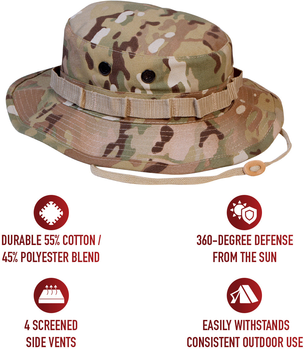 MultiCam - Tactical Military Boonie Bucket Hat - Rip-Stop Material