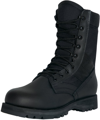 Black - Tactical Slip Resistant Traction Speedhook Boots - Sierra Sole, 8 Inch