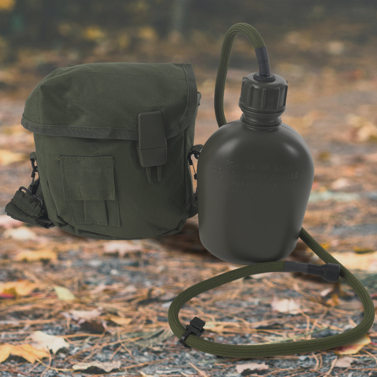 Olive Drab - Military GI Style Canteen Straw Kit