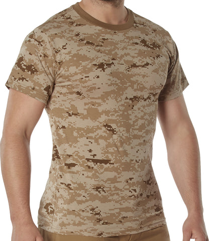 Desert Digital Camo - Tactical Short Sleeve T-Shirt, 100% Cotton, Standard Fit