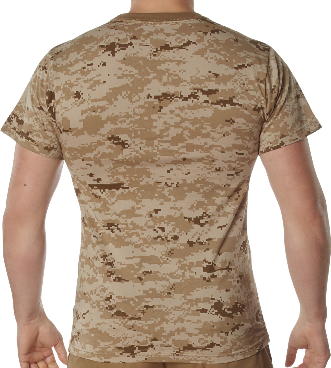 Desert Digital Camo - Tactical Short Sleeve T-Shirt, 100% Cotton, Standard Fit