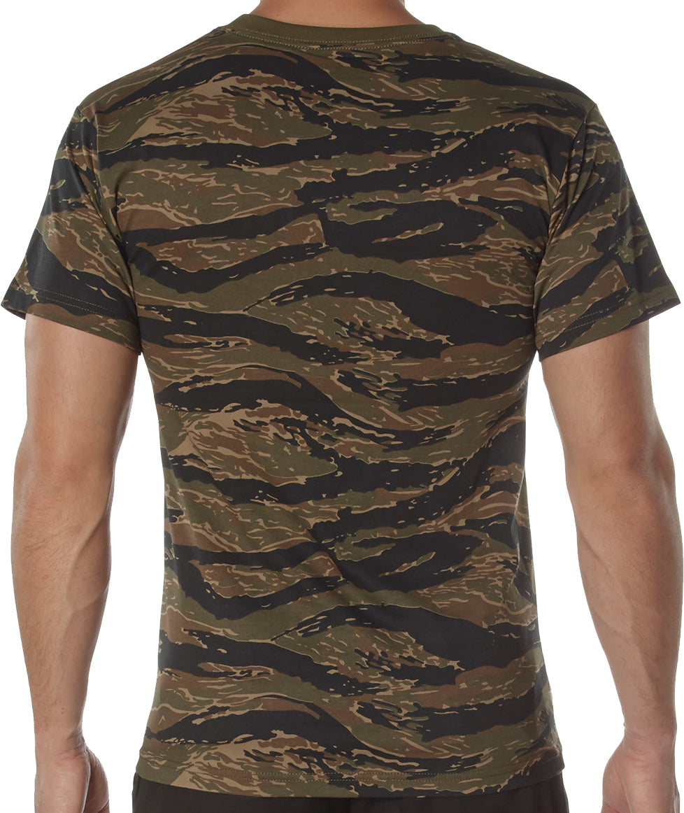 Tiger Stripe Camo - Tactical Short Sleeve T-Shirt, 100% Cotton - Standard Fit