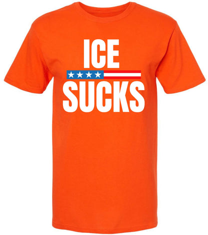 ICE Sucks T Shirt Anti ICE Political Protest Graphic Tee, Funny Activist Short Sleeve Shirt for Men & Women