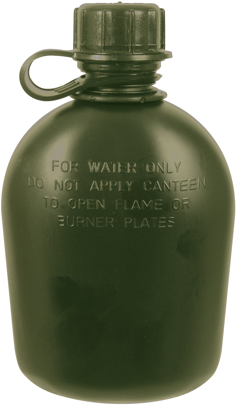Olive Drab - Genuine GI 1 Quart Canteen with Belt Clip - USA Made