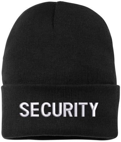 SECURITY Embroidered Beanie Warm Winter Watch Cap Security Guard Officer Uniform Outdoors Hat