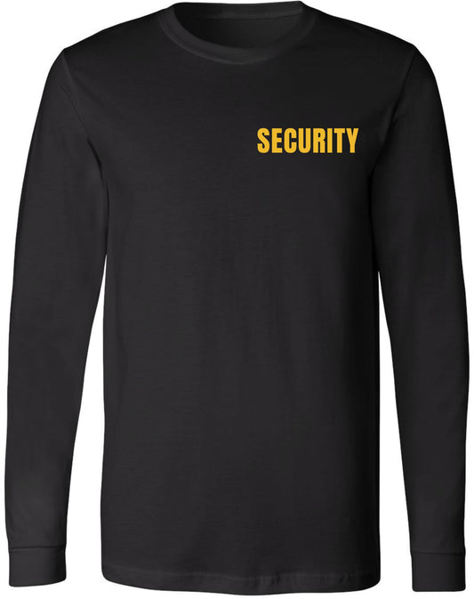 SECURITY Long Sleeve T-Shirt Poly/Cotton Blend Uniform Officer Guard Duty Event Staff Tee Shirt