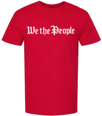 We The People Printed T-Shirt Patriotic USA Constitution Graphic Cotton Crewneck Tee