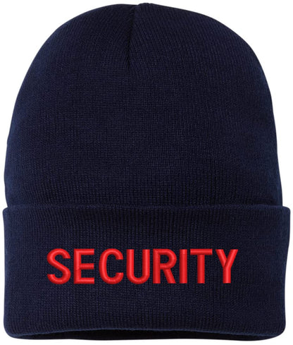 SECURITY Embroidered Beanie Warm Winter Watch Cap Security Guard Officer Uniform Outdoors Hat