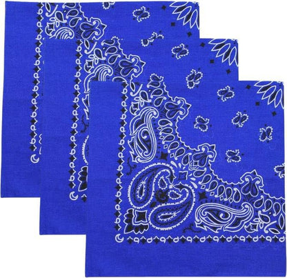 Trainmen Paisley Bandanas Head Scarf Do-rag 100% Cotton Bandanna Head Cover 22" x 22", 3 Pack