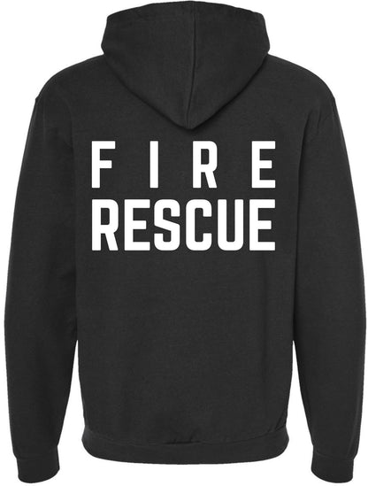 Fire Dept. Fire Rescue Full Zip Hoodie Firefighter Warm Double Side Print Hooded Zipper Sweatshirt for Men & Women