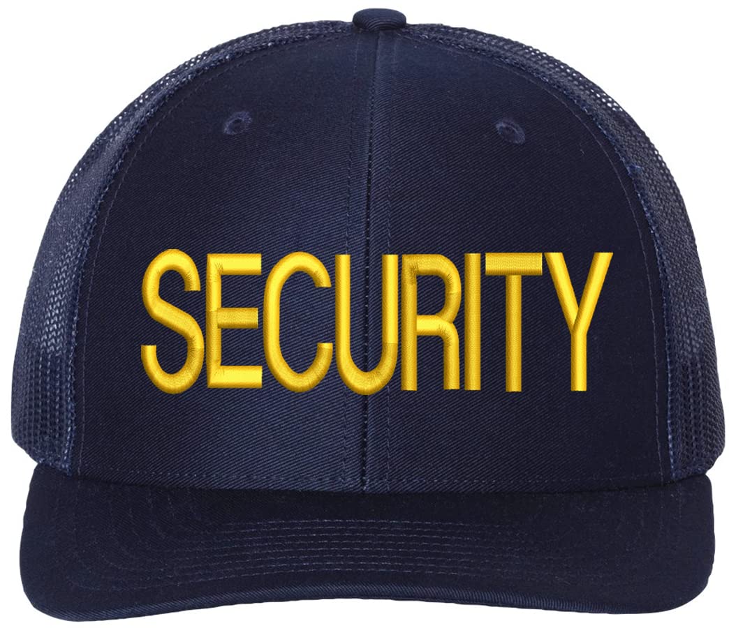 SECURITY Trucker Hat LARGE Embroidered SECURITY Officer Guard Professional Duty Mesh Back Snapback Cap