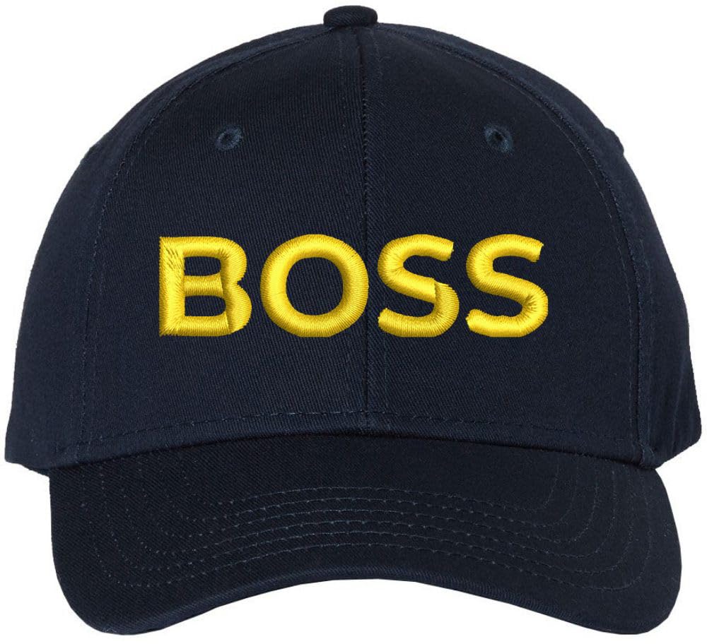 Boss Text Embroidered Baseball Cap | Adjustable Structured Hat | Owner Leader Manager Gift