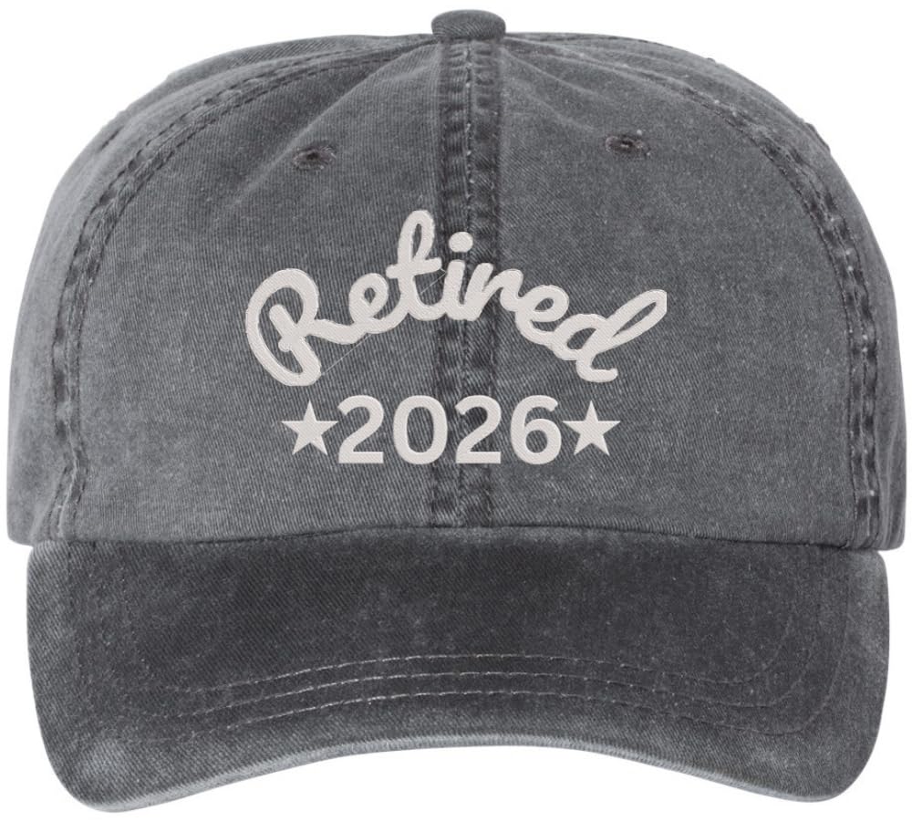 Retired Since 2026 Embroidered Baseball Cap New Retirees Washed Vintage Style Cotton Hat