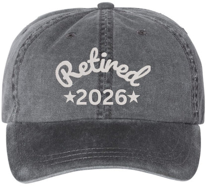 Retired Since 2026 Embroidered Baseball Cap New Retirees Washed Vintage Style Cotton Hat