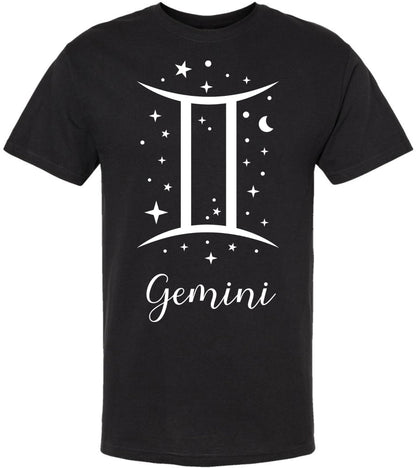 Zodiac Signs Printed T-Shirt | 100% Cotton Astrology Horoscope Monthly Symbols Designs Tee Shirt, Black