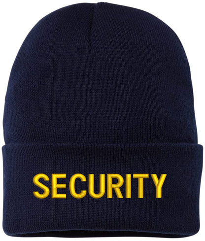 SECURITY Embroidered Beanie Warm Winter Watch Cap Security Guard Officer Uniform Outdoors Hat