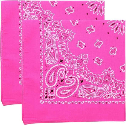 Trainmen Paisley Bandana Head Scarf Do-rag 100% Cotton Bandanna Cover 22" x 22", 2 Pack