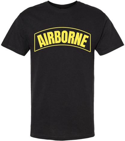 Airborne Logo Army T-Shirt | U.S. Paratrooper Military Tactical Logo 100% Cotton Short Sleeve Tee Shirt