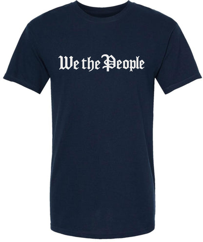 We The People Printed T-Shirt Patriotic USA Constitution Graphic Cotton Crewneck Tee