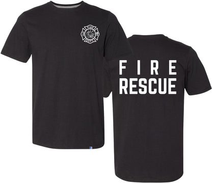 Fire Dept. Fire Rescue Performance T-Shirt | 100% Polyester Firefighter Athletic Double Side Print Tee