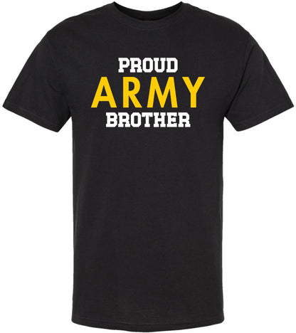 Proud Army Family T-Shirt | USA Military Support & Patriotic Family Matching Short Sleeve Unisex Shirt, Black
