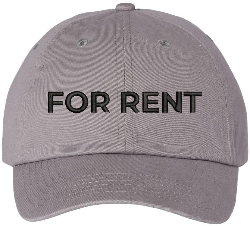 For Rent Sign Embroidered Dad Hat | Adjustable Funny Gift Baseball Cap for Men and Women