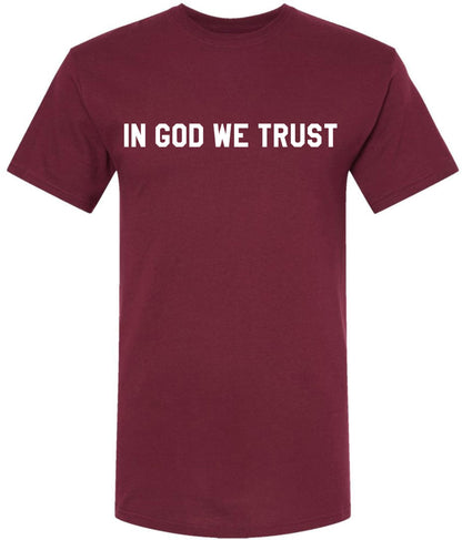 In God We Trust Printed T-Shirt | Faith & Spiritual Graphic Tee | Patriotic USA Religious Unisex Crewneck Shirt