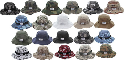 Tactical Boonie Hat Military Bucket Cap Camo Digital or Solid Wide Brim Sun Fishing Bush Booney Hunting Headwear