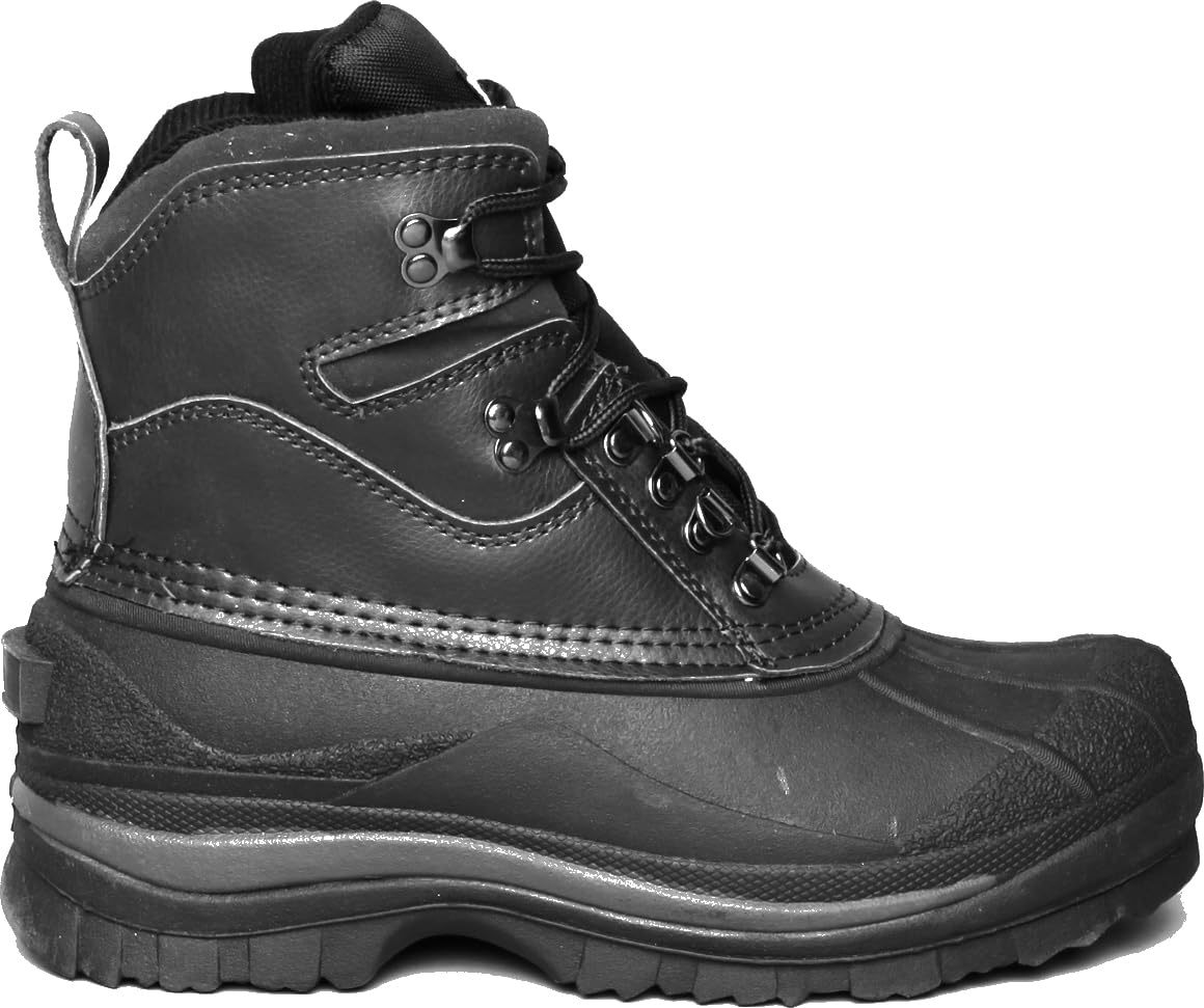 Black Winter Snow Boots - Waterproof - Non-Slip - Insulated - Mid-Calf