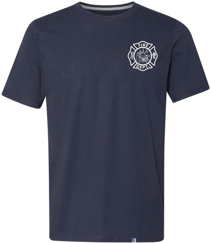 Fire Dept. Fire Rescue Performance T-Shirt | 100% Polyester Firefighter Athletic Double Side Print Tee