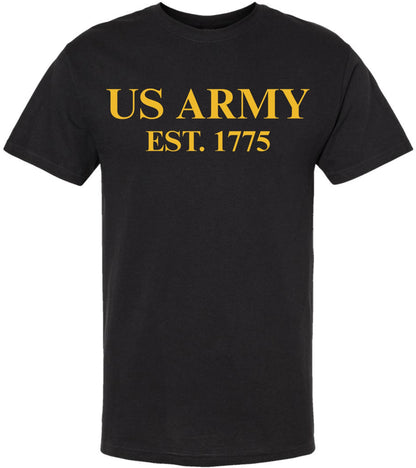US Army Est. 1775 Printed T-Shirt | USA Military Veteran Tee American Patriotic Liberty Short Sleeve Shirt