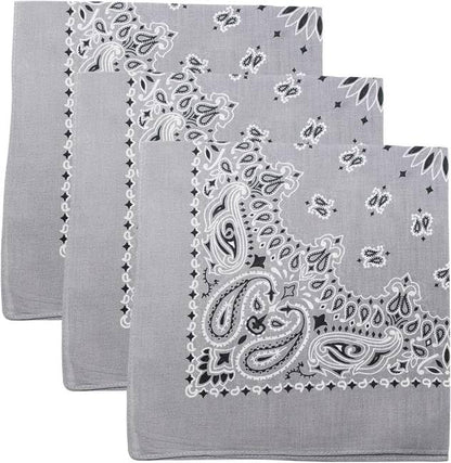 Trainmen Paisley Bandanas Head Scarf Do-rag 100% Cotton Bandanna Head Cover 22" x 22", 3 Pack