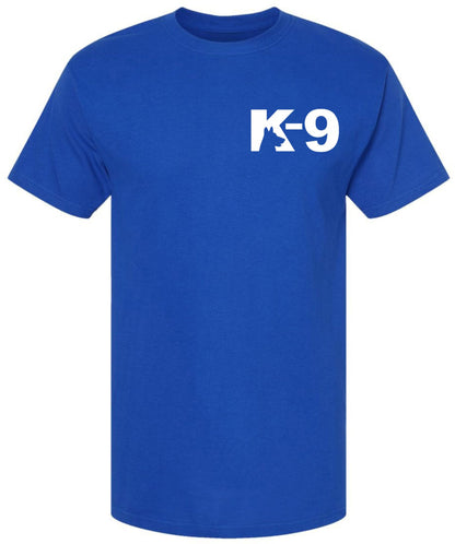 K9 Canine Bold Police Dog T-Shirt | Double Sided K-9 Law Enforcement Dogs Handler Tee Shirt