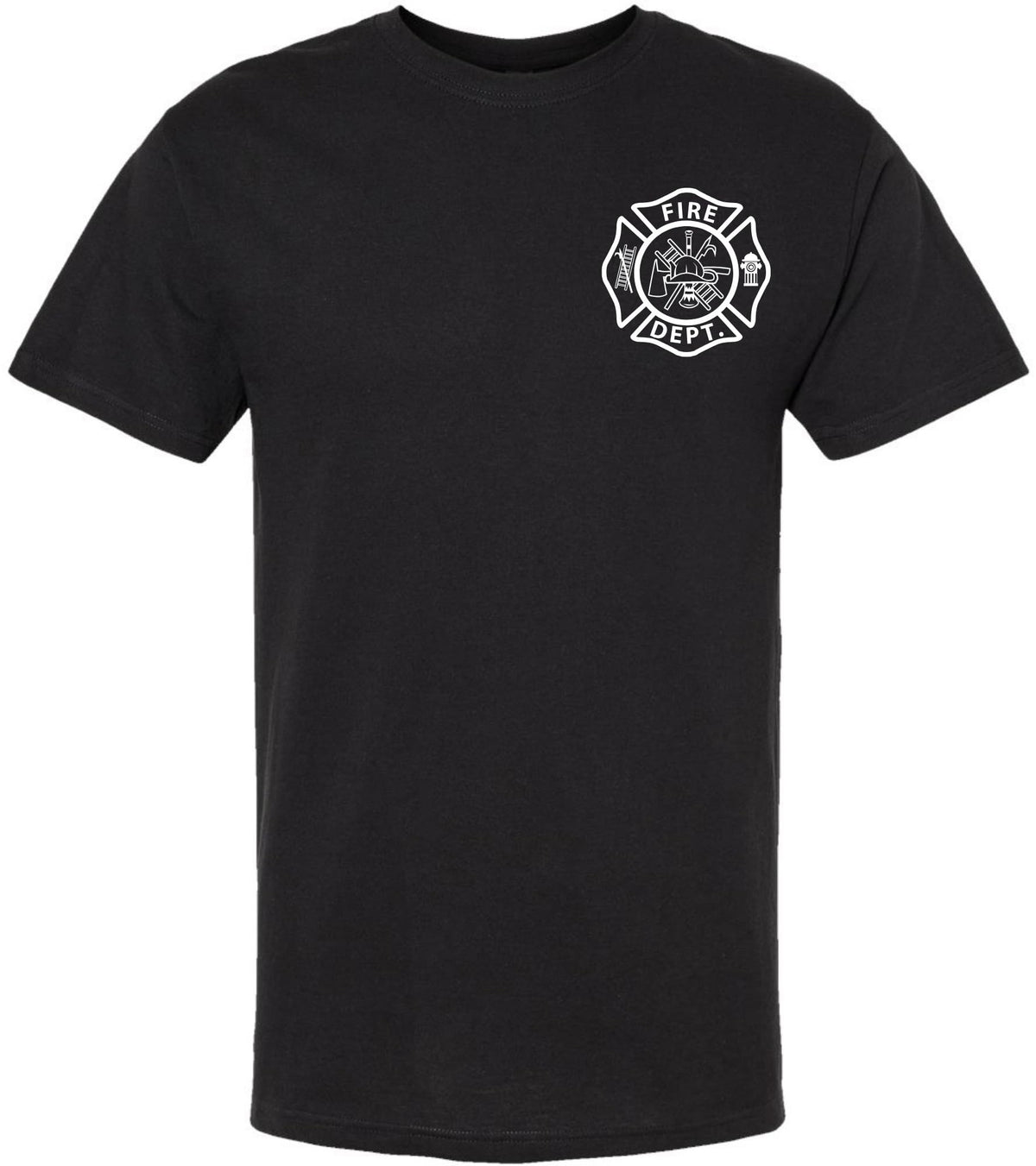 Fire Dept. Fire Rescue T-Shirt | Firefighter First Responder Crewneck Double Side Tee Shirt