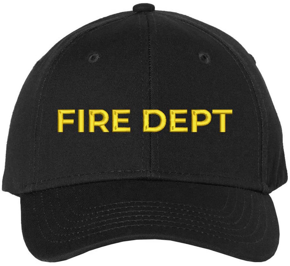 Fire Department Text Embroidered Baseball Cap | Fire Fighters Rescue Professionals Uniform | Structured Hat