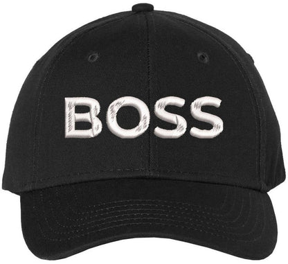 Boss Text Embroidered Baseball Cap | Adjustable Structured Hat | Owner Leader Manager Gift