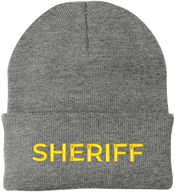 Sheriff Embroidered Beanie Hat USA Army Uniform Police 100% Acrylic Knit Winter Watch Cap