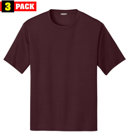 Solid Performance Military Tactical T-Shirts | 100% Polyester Moisture Wicking Tee Shirts, 3-Pack