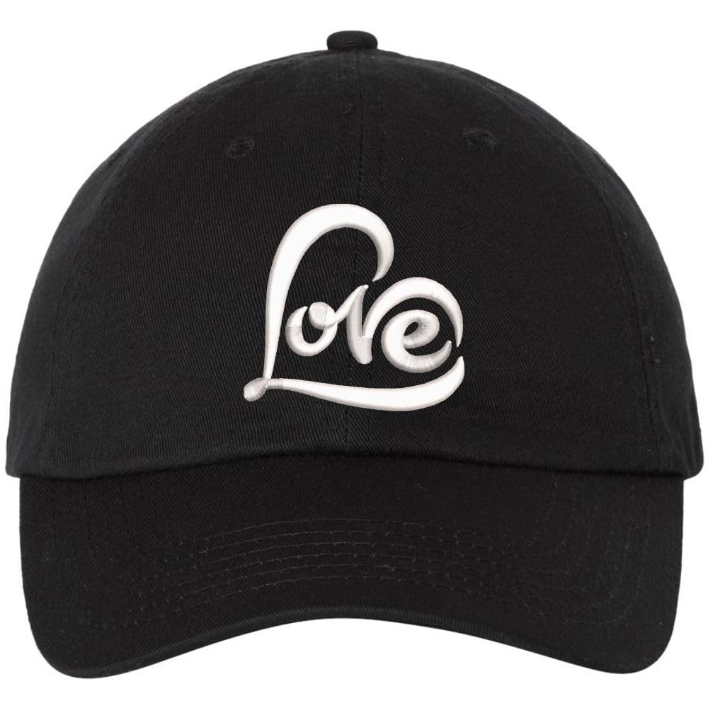 Love Heart Text Embroidered Hat | Mom Girlfriend Loved One Valentines Day Adjustable, Unstructured Dad Cap
