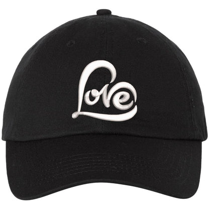 Love Heart Text Embroidered Hat | Mom Girlfriend Loved One Valentines Day Adjustable, Unstructured Dad Cap