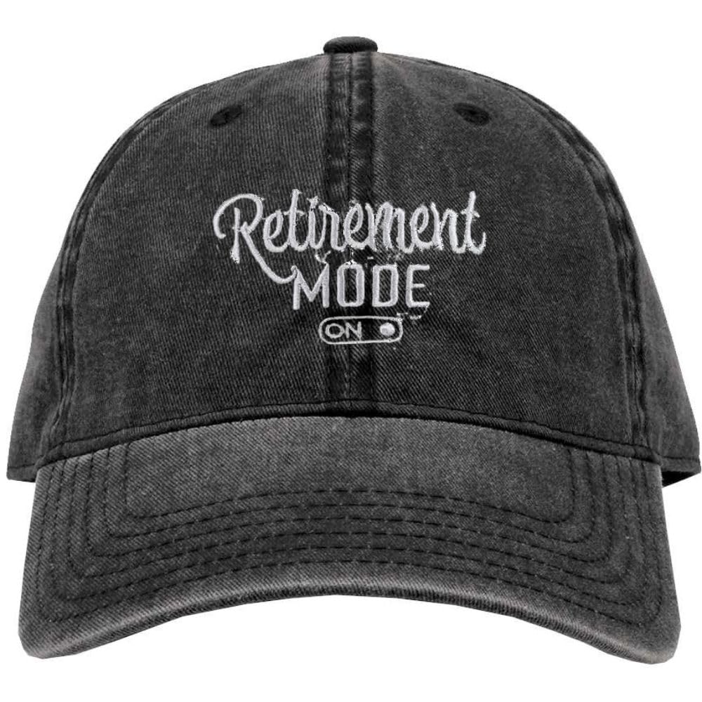 Retirement Mode On Embroidered Dad Hat Vintage Style Unstructured Washed Cotton Retirement Adjustable Cap