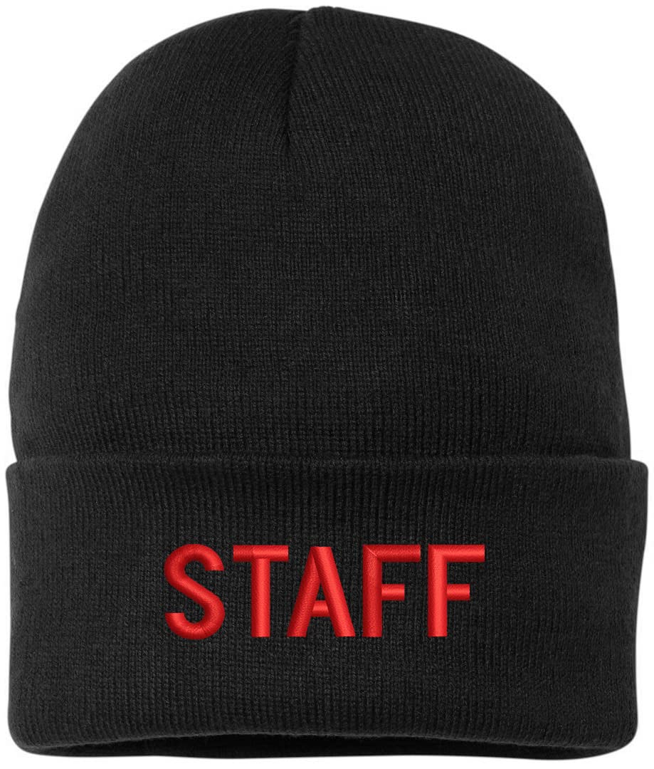STAFF Beanie Warm Winter Watch Cap Embroidered STAFF Uniform Work Winter Hat